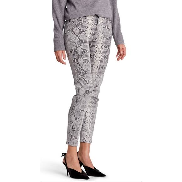 HUDSON Denim NWT Barbara High Waist Super Skinny Jeans in Metallic Python // 00 - Picture 1 of 14